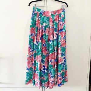 Vintage 90s Floral Midi Skirt